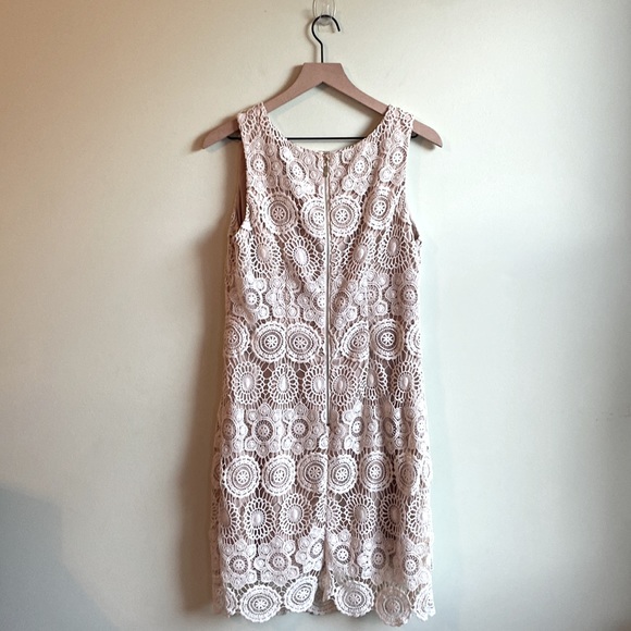 Eliza J Crochet Overlay Sheath Casual Cocktail Dress - Picture 2 of 5